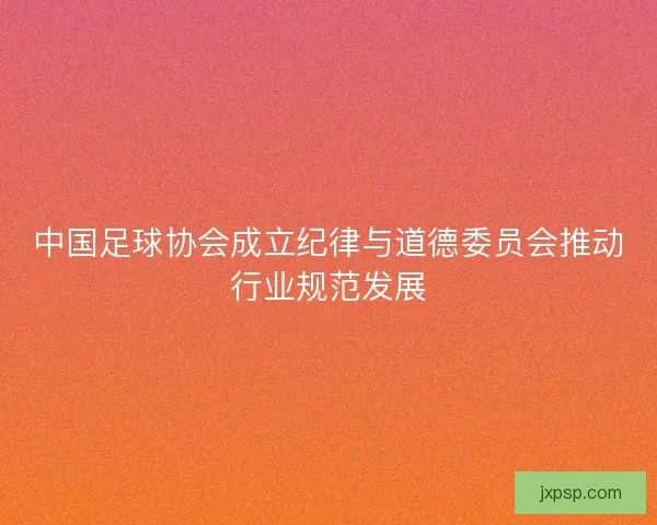中国足球协会成立纪律与道德委员会推动行业规范发展