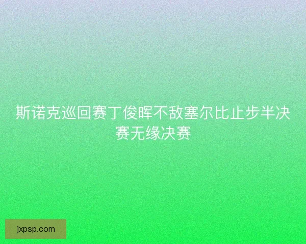 斯诺克巡回赛丁俊晖不敌塞尔比止步半决赛无缘决赛