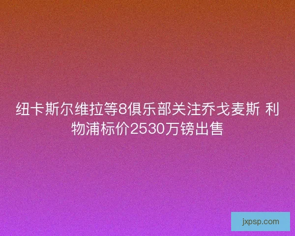 纽卡斯尔维拉等8俱乐部关注乔戈麦斯 利物浦标价2530万镑出售
